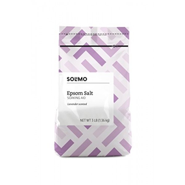 Amazon Brand - Solimo Epsom Salt Soaking Aid, Lavender Scented, 3...
