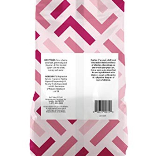Amazon Brand - Solimo Epsom Salt Soaking Aid, Rosemary Mint Scent...