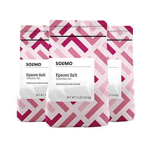 Amazon Brand - Solimo Epsom Salt Soaking Aid, Rosemary Mint Scent...
