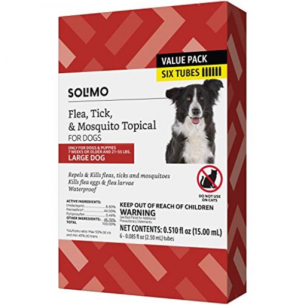 Amazon Brand - Solimo Flea, Tick & Mosquito Topical for Large Dog...