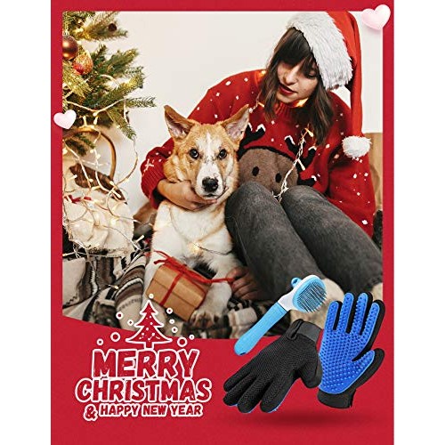 Pet Grooming Glove for Cat Dog, nomoypet Gentle Deshedding Brush ...