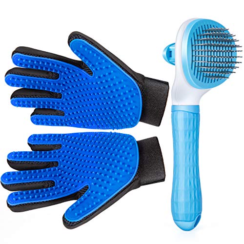 Pet Grooming Glove for Cat Dog, nomoypet Gentle Deshedding Brush ...