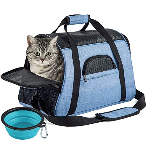 SOUNDY Pet Carrier for Cat and Dog, Portable Folding Pet Carrier ...