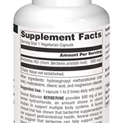 SOURCE NATURALS Berberine Vegetable Capsule, 120 Count
