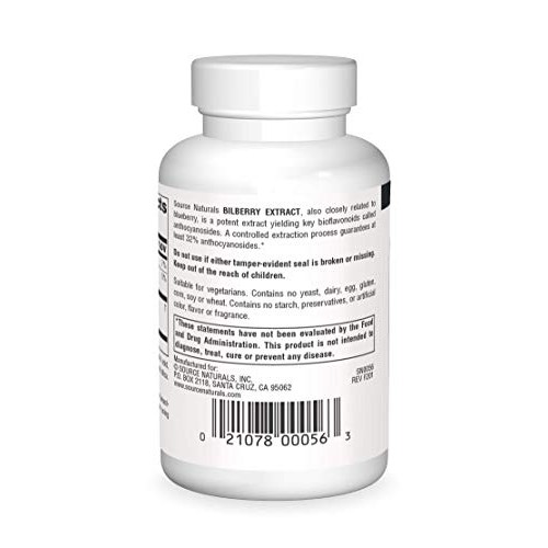 Source Naturals Bilberry Extract 100 mg Standardized Botanical An...