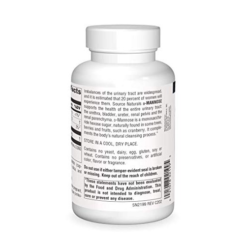 Source Naturals D-Mannose 500mg Potent Urinary Tract UT & Bladd...