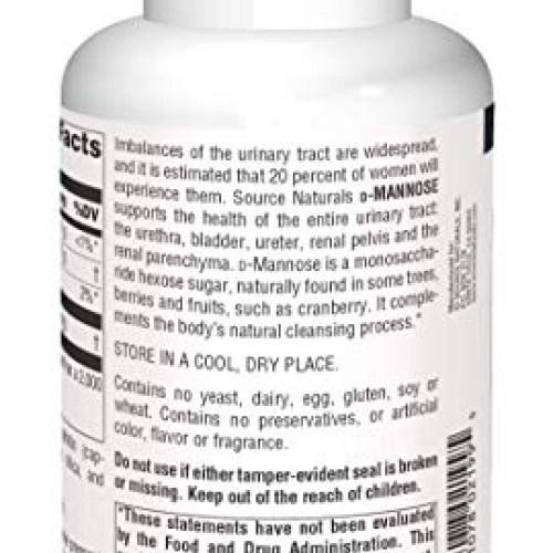 Source Naturals D-Mannose 500mg Potent Urinary Tract UT & Bladd...