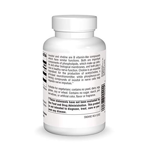 Source Naturals Inositol & Choline 800 mg Supports Healthy Nerve ...