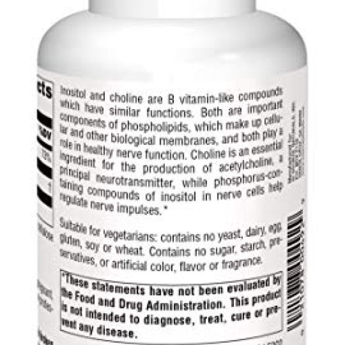 Source Naturals Inositol & Choline 800 mg Supports Healthy Nerve ...