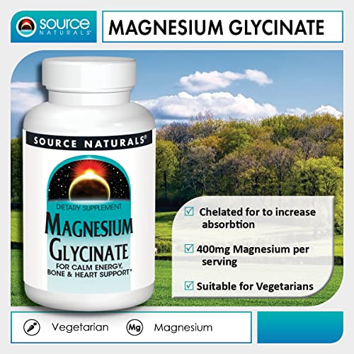 Source Naturals Magnesium Glycinate, for Calm Energy, Bone & Hear...
