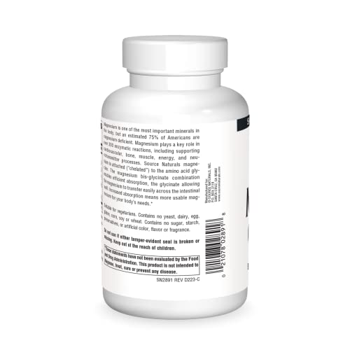 Source Naturals Magnesium Glycinate, for Calm Energy, Bone & Hear...