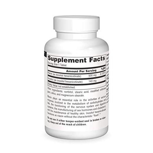 Source Naturals No-Flush Niacin, B-3 500 mg - 60 Tablets