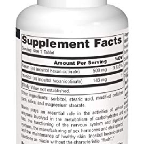 Source Naturals No-Flush Niacin, B-3 500 mg - 60 Tablets