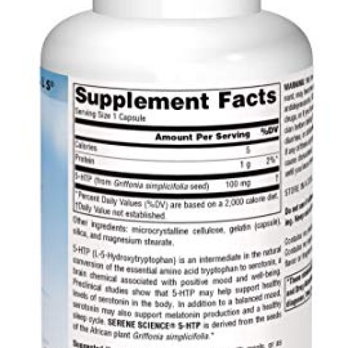 SOURCE NATURALS Serene Science 5-HTP 100 Mg Capsule, 120 Count