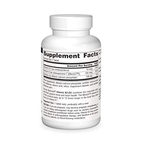 Source Naturals Vitamin K2 + D3 Bone & Heart Health Complex - 400...