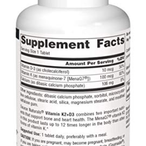 Source Naturals Vitamin K2 + D3 Bone & Heart Health Complex - 400...