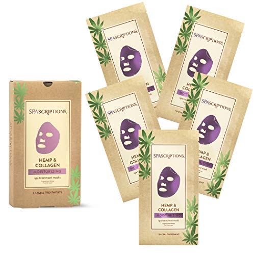 Hemp & Collagen Moisturizing Spa Treatment Masks- 5Ct