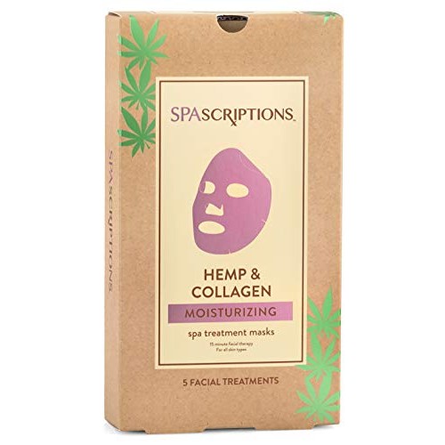 Hemp & Collagen Moisturizing Spa Treatment Masks- 5Ct