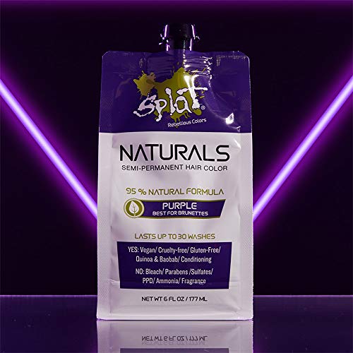 Splat Naturals, Semi-Permanent Purple Hair Dye : 100% Vegan, Crue...