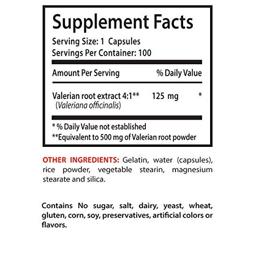 Sleeping aid Herbal - Valerian Root Extract 125MG - Help Promote ...