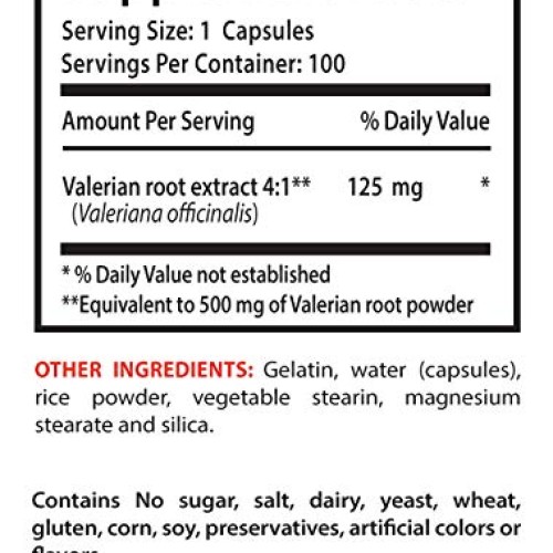Sleeping aid Herbal - Valerian Root Extract 125MG - Help Promote ...