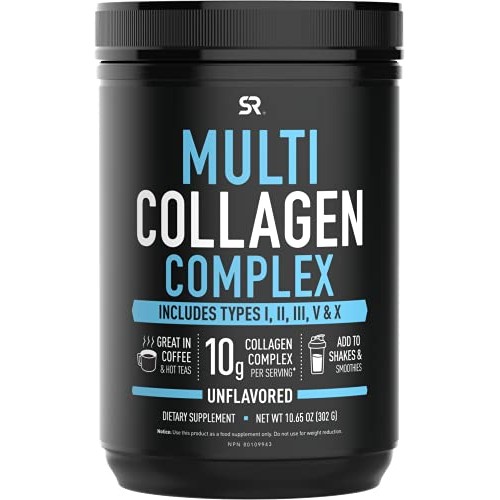 Multi Collagen Protein Powder Type I, II, III, V, X with Hyalur...