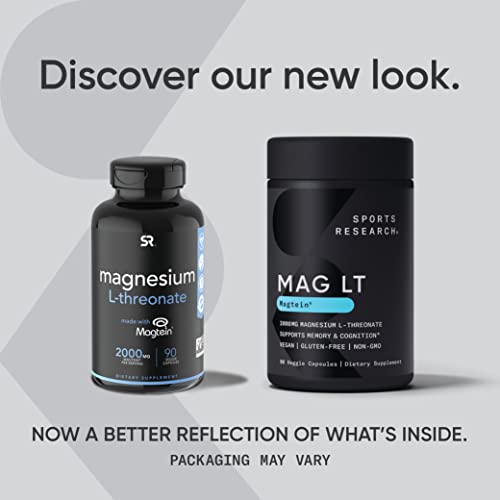 Sports Research Magtein Magnesium L-Threonate Capsules - Magnesiu...