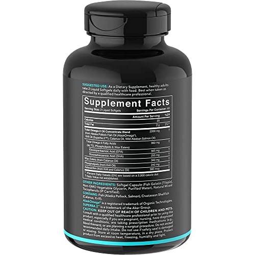 Sports Research Total Omega-3 Fish Oil from Wild Sockeye Salmon, ...