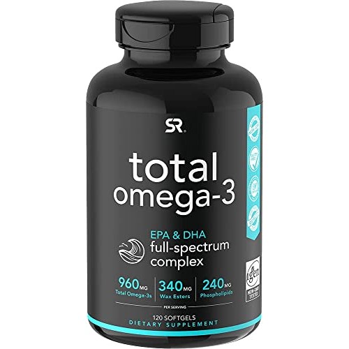 Sports Research Total Omega-3 Fish Oil from Wild Sockeye Salmon, ...