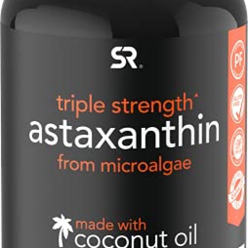 Triple Strength Astaxanthin 12mg with Organic Coconut Oil | Non...