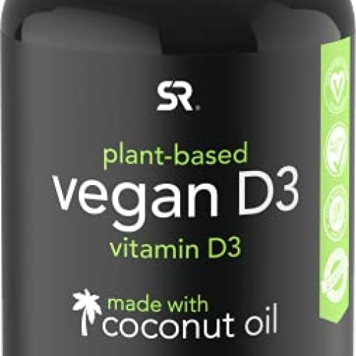 Vegan Vitamin D3 5000iu 125mcg with Coconut Oil | 100% Plant-Ba...