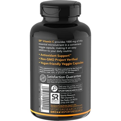 Vitamin C 1000mg 240 Veggie-Capsules | Non-GMO Project Verified...