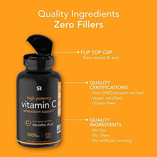Vitamin C 1000mg 240 Veggie-Capsules | Non-GMO Project Verified...
