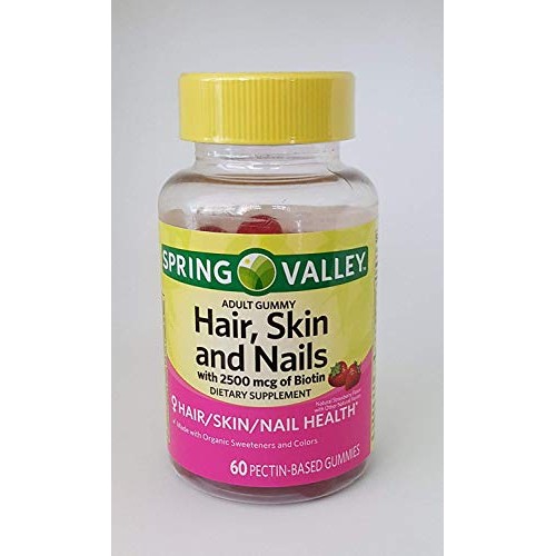 Spring Valley Hair, Skin and Nails with 2500 mcg of Biotin Dietar...