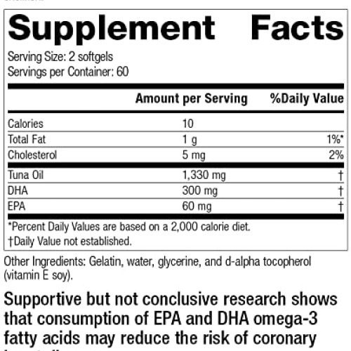 Standard Process Tuna Omega-3 Oil EPA and DHA - Whole Food Suppor...