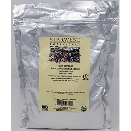 Black Cohosh Root Organic Cut & Sifted - Cimicifuga racemosa, 1 lb,