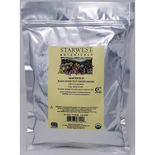 Black Cohosh Root Powder Organic - Cimicifuga racemosa, 1 lb,Sta...