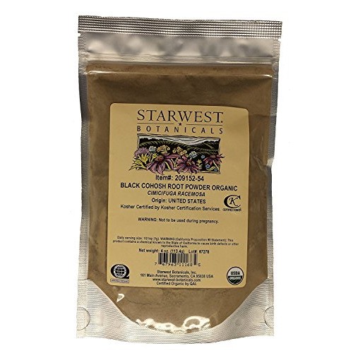 Black Cohosh Root Pwd Organic - 4 Oz,Starwest Botanicals