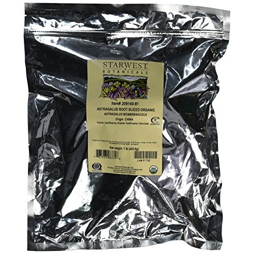 Starwest Botanicals Organic Astragalus Root Sliced, 1 Pound
