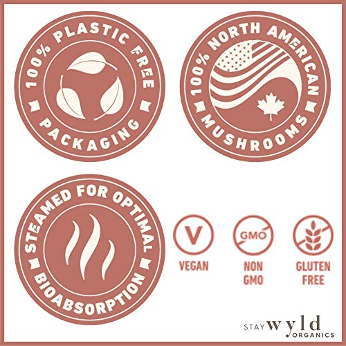 Stay Wyld Organics Chaga Mushroom Vegan Capsule Supplement - Immu...