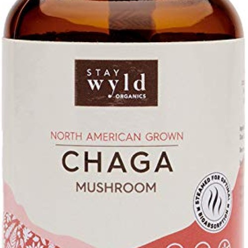 Stay Wyld Organics Chaga Mushroom Vegan Capsule Supplement - Immu...