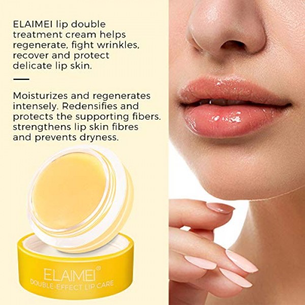 Lip Scrub,Double Effect Lip Sleeping Mask, Lip Treatment,Overnigh...