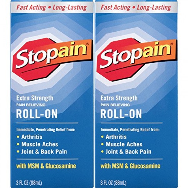 Stopain Extra Strength Pain Relief Roll-On 3 Ounce 2 Count