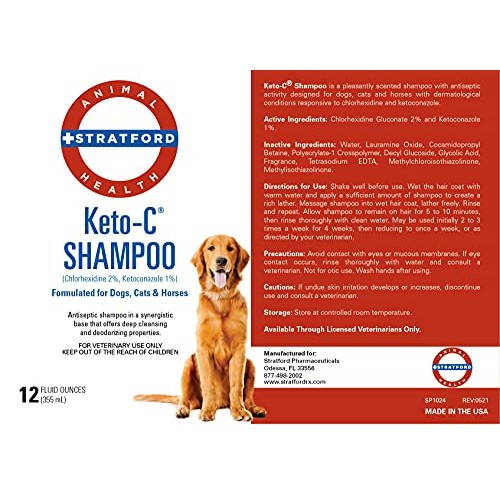 Stratford Pharmaceuticals Keto-C Medicated Dog Shampoo, 12 oz - C...