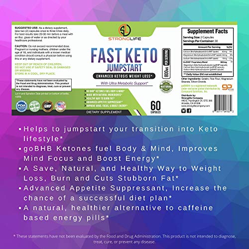 Stronglife Fast Keto Diet Jumpstart BHB Salt Supplement - Advance...