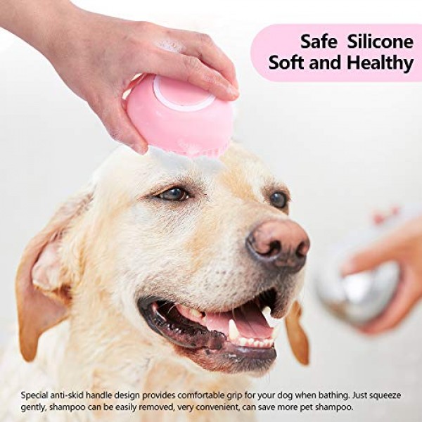2PCS Dog Bath Brush, Suhleir Dog Shampoo Brush, Soft Silicone ...