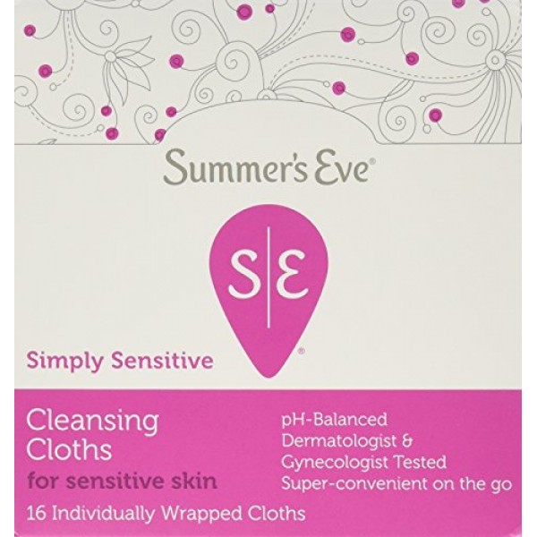 Summers Eve Cleansing Cloth | Simply Sensitive | 16 Count | Pack...