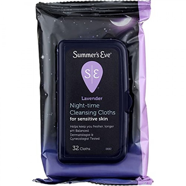 Summers Eve Lavender Night-Time Cleansing Cloth Sensitive Skin, ...