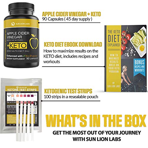 Apple Cider Vinegar Capsules with Mother + Keto Diet Pills, BHB S...