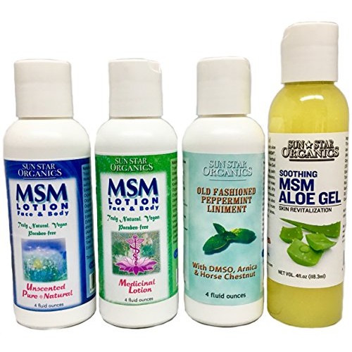 Healing MSM Lotion/gel 4-Pack 4oz - Pure & Natural, Medicinal, ...